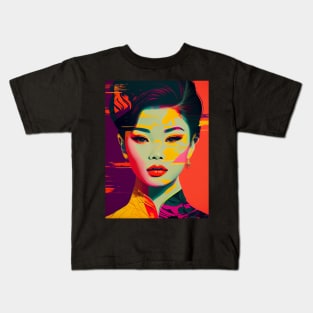 Modern woman in pop-art style Kids T-Shirt